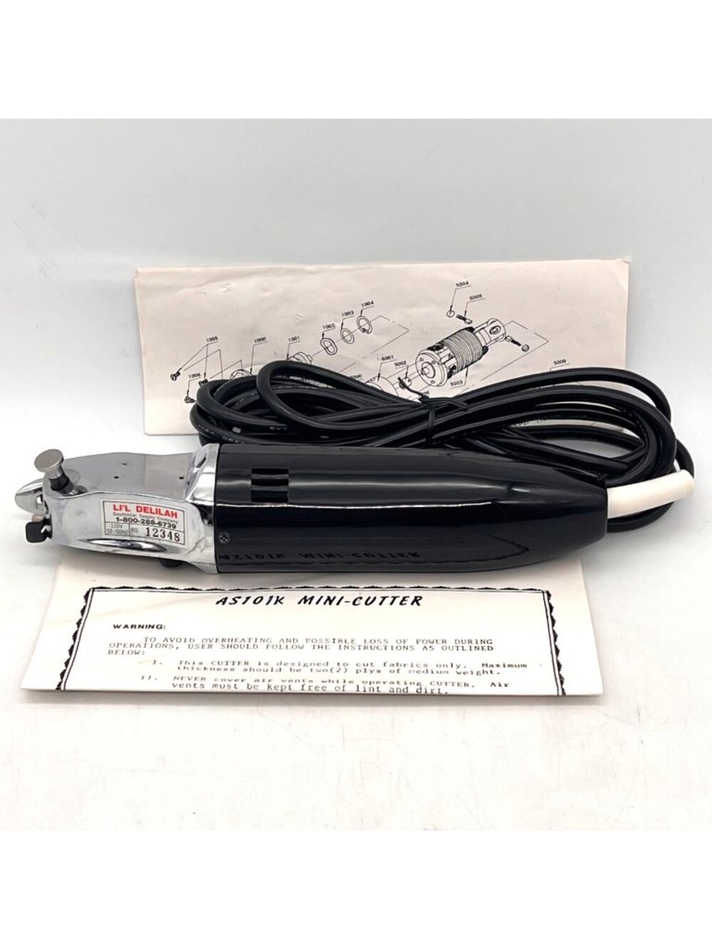 Lil Delilah AS101K Electric Mini Fabric Cutter With Blades & Parts No. 12348